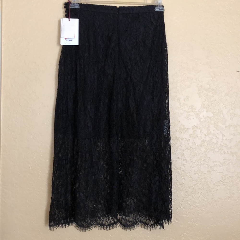 LEWIT Women's Black Lace Midi Skirt Size 6 $349 - Picture 11 of 13